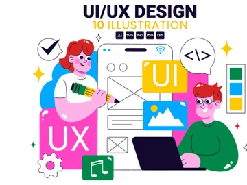 10 Ui Ux Design Vector Illustration preview picture