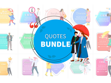 Quotes template with illustrations bundle preview picture