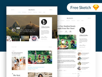Blogly Theme - free Sketch preview picture