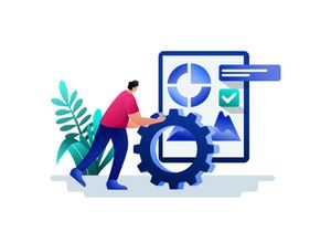 Project Report Flat Illustration
