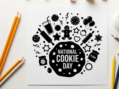 national cookie day celebration flat design vector illustration