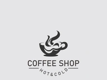 Coffee Shop logo line art illustration design