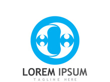 Community of people logo design with creative idea.