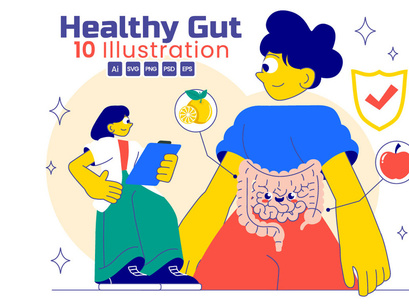 10 Healthy Gut Illustration