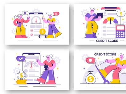 10 Credit Score Rating Illustration
