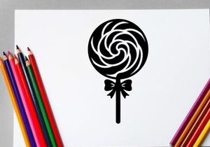 Black and White Lollipop with Bow Tie Design for Halloween or Party Decor