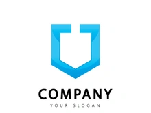 Letter u logo design isolated on white background