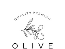 Hand drawn Botanical logo,leaf and natural olive fruit .Herbal, olive oil,cosmetic or beauty.