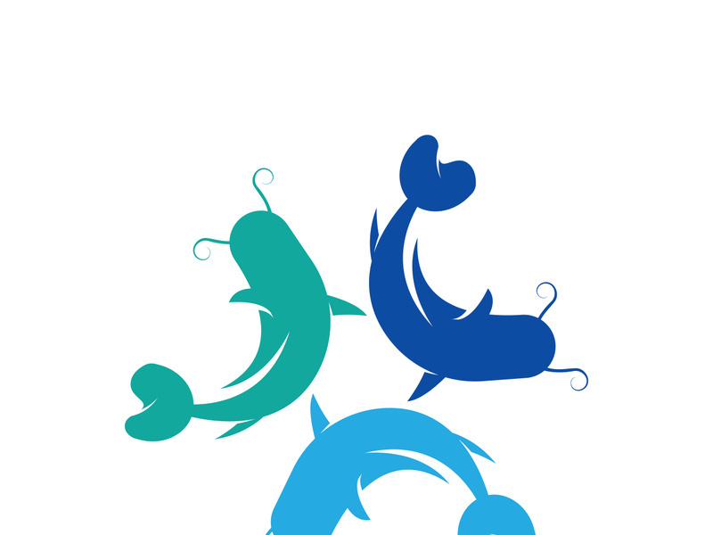 Fish logo icon template creative vector symbol