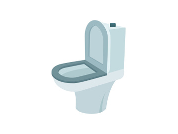 Toilet bowl semi flat color vector object preview picture