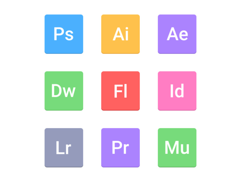 Adobe product logos