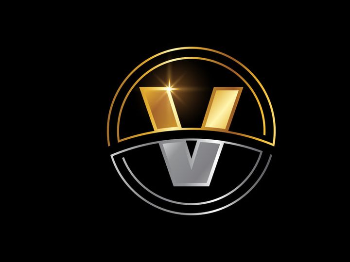 Initial English alphabet with circle frame. Golden and silver color alphabet symbol for corporate business identity