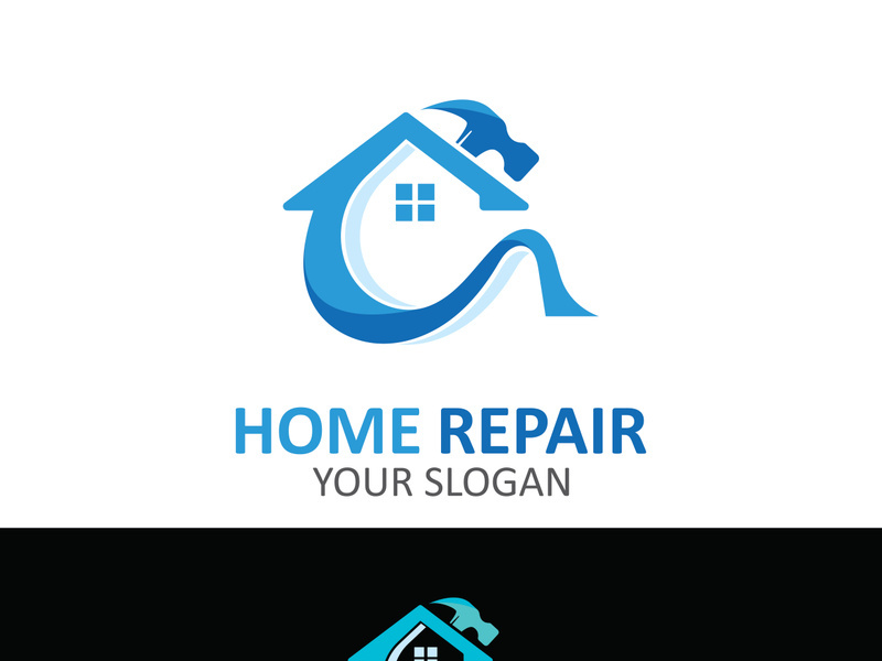 Home repair logo design vector with handyman service construction vector