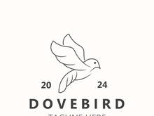 Dove bird elegant flying logo design Nature Wildlife Label style vintage image