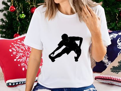 Athlete in dynamic stretching position for hamstring and hip flexibility exercise