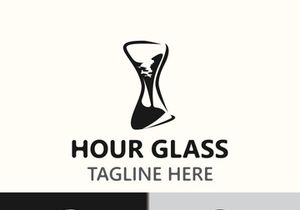 Hourglass logo ancient vintage style object design template flat vector