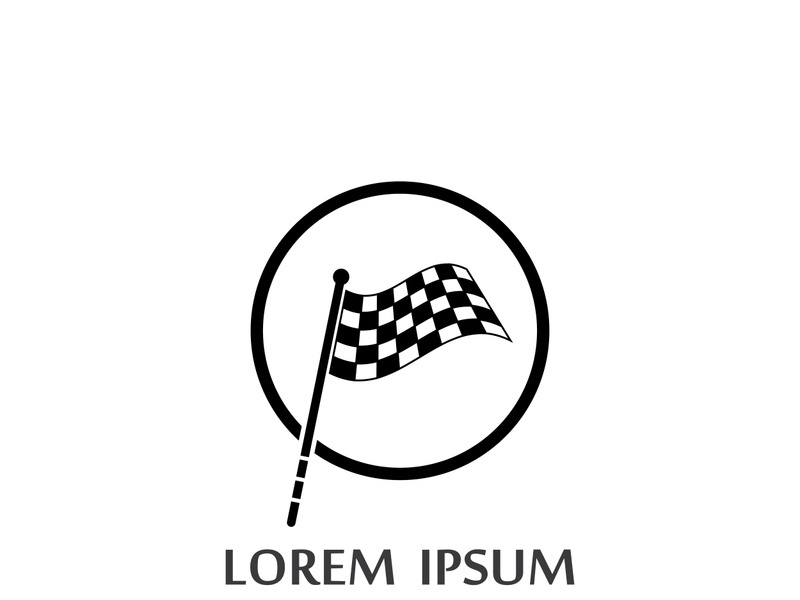 Creative and modern racing flag logo design.