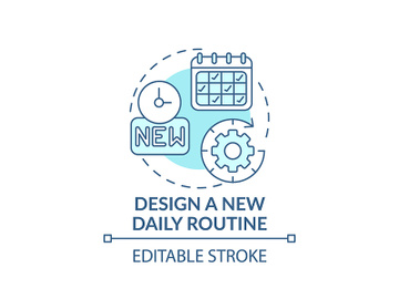 Design of new daily routine concept icon preview picture