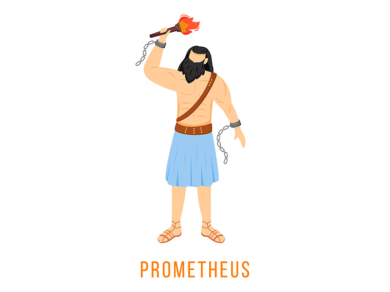 Prometheus flat vector illustration