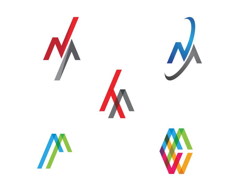 M Letter illustration icon Logo Template