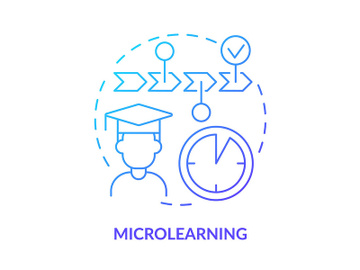 Microlearning blue gradient concept icon preview picture