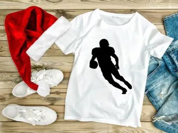 American football player running with ball in hand silhouette preview picture