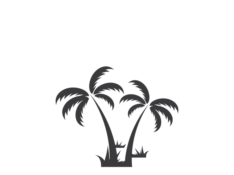 Summer palm tree logo design.