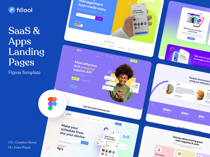 Fillool - SaaS & Apps landing pages Figma Template