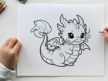 Cute baby dragon cartoon vector illustration flat design