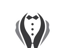 Classic tie icon and suit fashion man logo design
