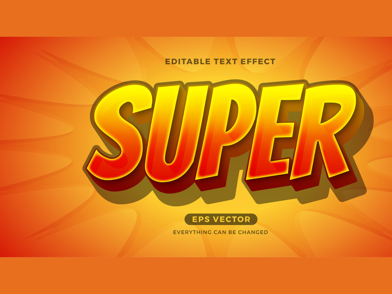Super Hero editable text effect vector template
