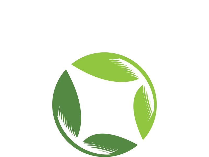 Logos of green tree leaf ecology nature element vector