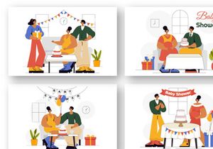 9 Baby Shower Celebration Illustration