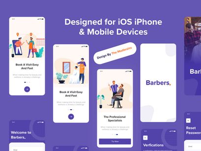 Book Barber Shop Near XD UI KIT Template