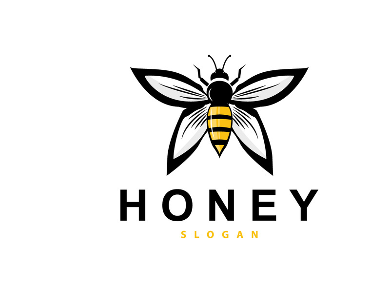 Honey Logo, Honey Bee Animal Vector, Livestock Design Simple