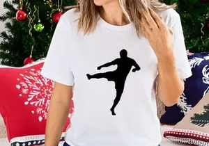 Martial arts silhouette of a person performing a kick