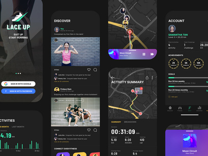 Lace Up Running App Figma UI Kit