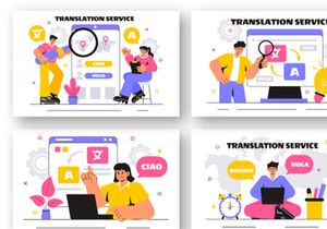 12 Language Translation Service Illustration