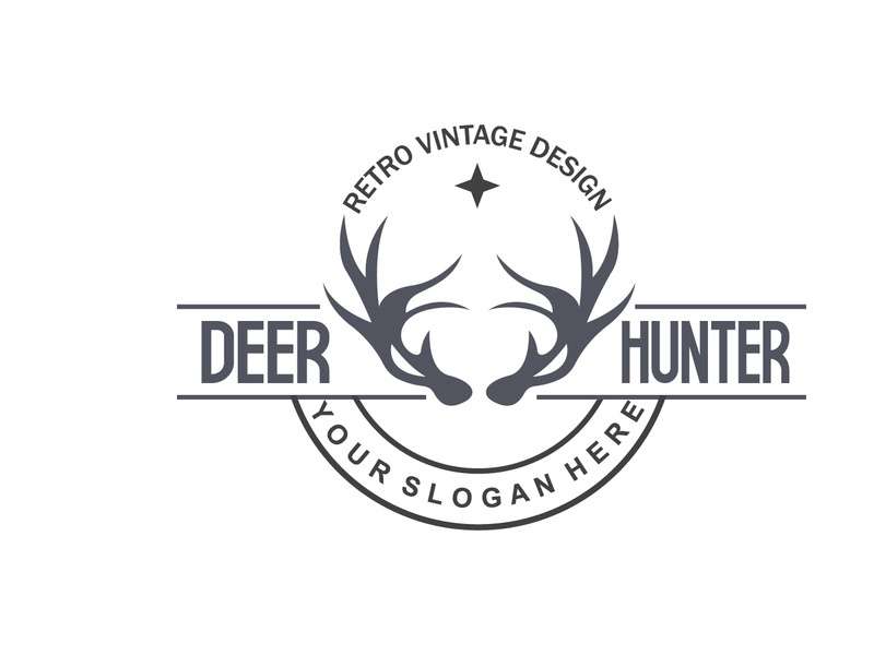 Deer Logo Deer Hunter Vector Forest Animal Design