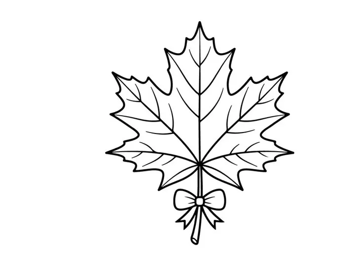 Ilustrasi daun maple detail untuk desain alam dan botani. Gambar daun elegan untuk proyek bertema lingkungan dan materi edukasi.