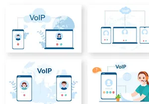 13 VOIP or Voice Over Internet Protocol Illustration