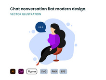 Chat conversation flat modern design.