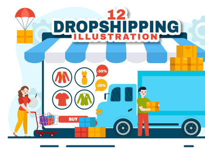 12 Dropshipping Business Illustration