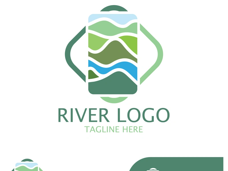 River Logo vector icon illustration design template