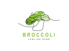 Broccoli Logo Design, Green Vegetable Vector, Broccoli Wallpaper, Vegetable Supermarket Illustration Garden Product Brand