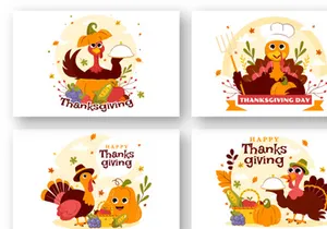 10 Happy Thanksgiving Day Illustration