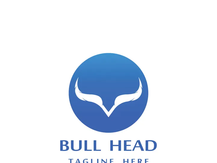 Bull head horns logo design.