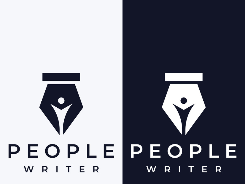 Vintage quill pen logo creative design and with ink.Classic and luxury stationery illustration.