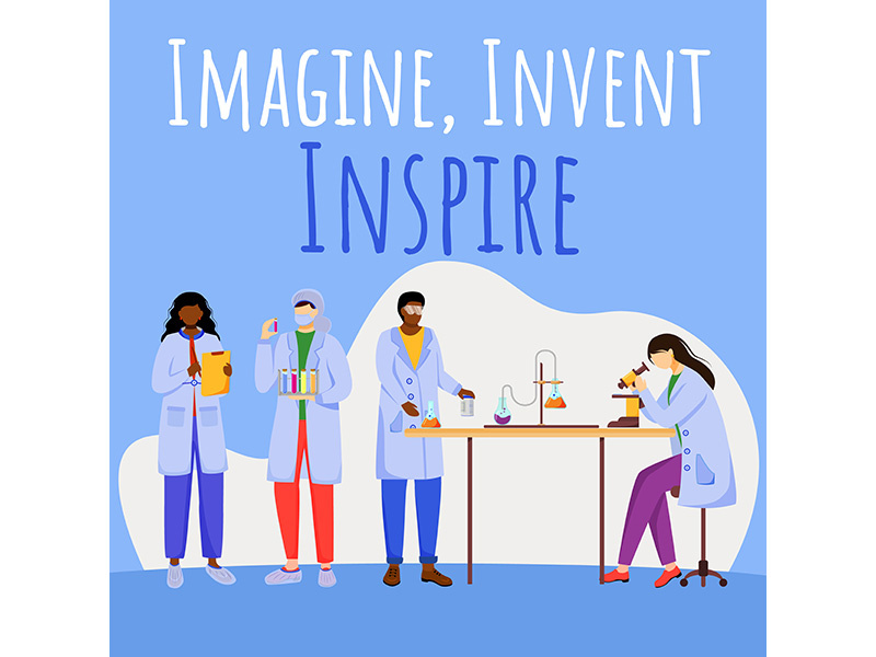 Imagine, invent, inspire social media post mockup