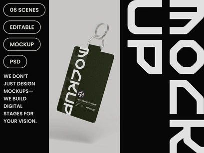Leather Keychain Mockup